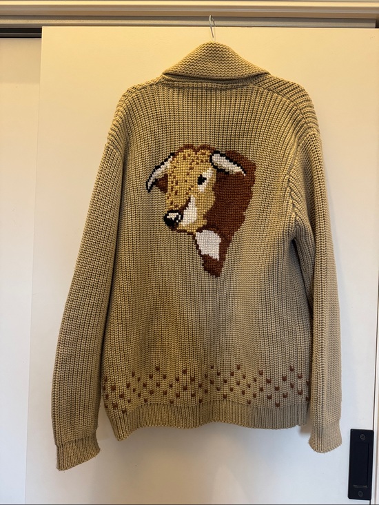 Miller Sweaters - Vintage Miller Outerwear Cowichan style sweater bull cow design M